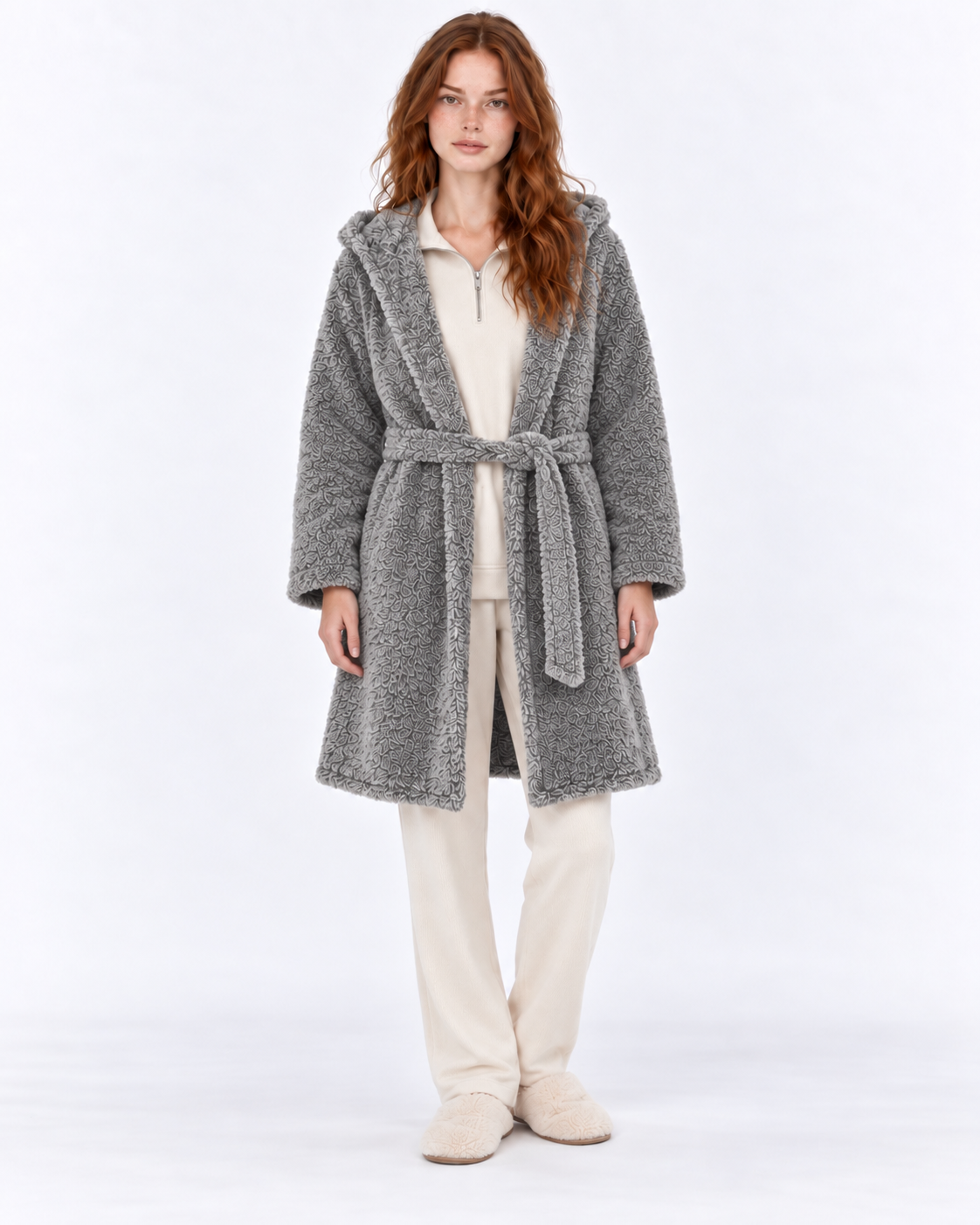 Cloud Grey Plush Robe