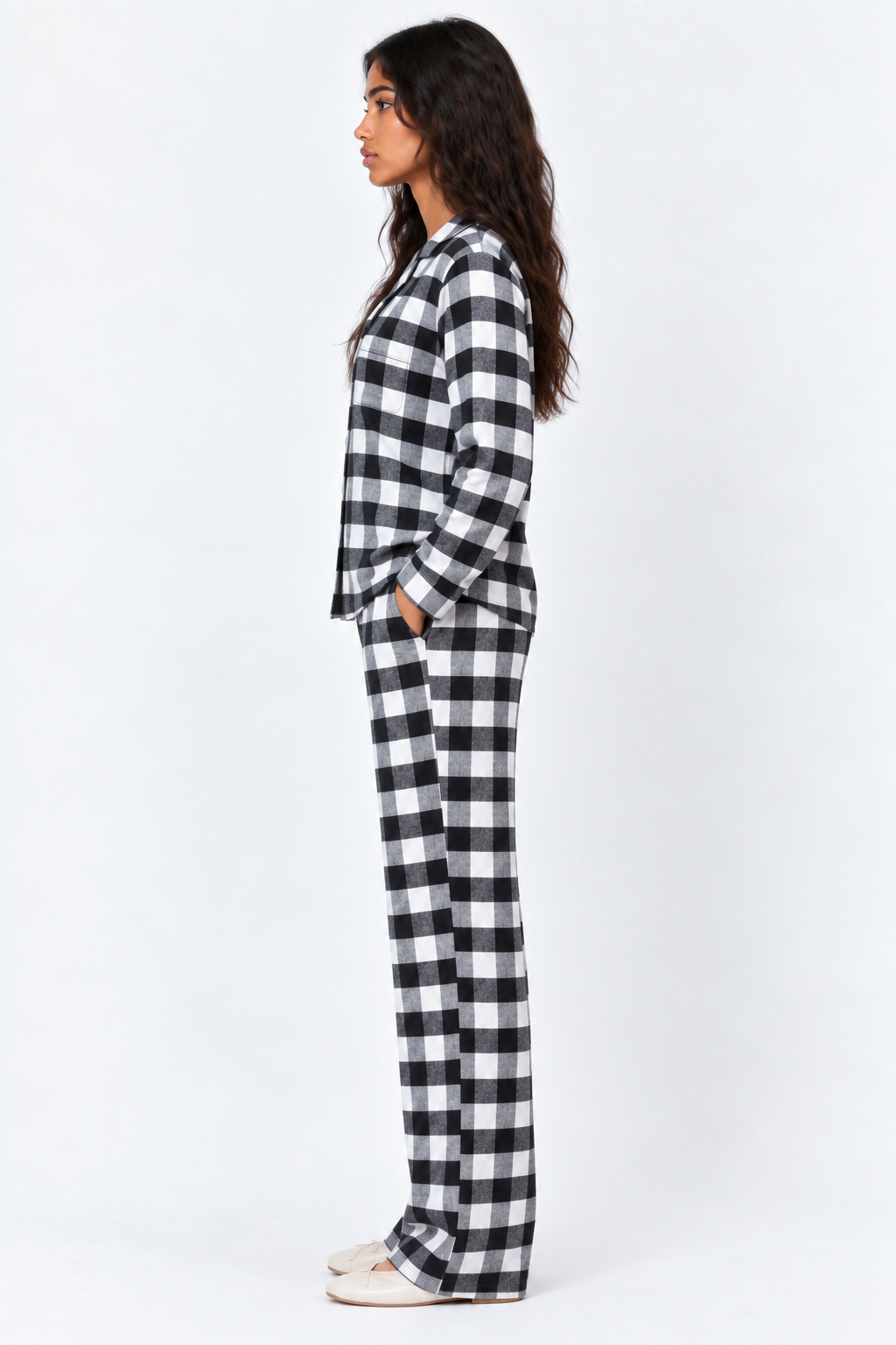 Monochrome Check Pajama Set