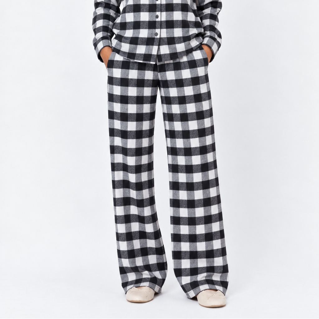Monochrome Check Pajama Pants