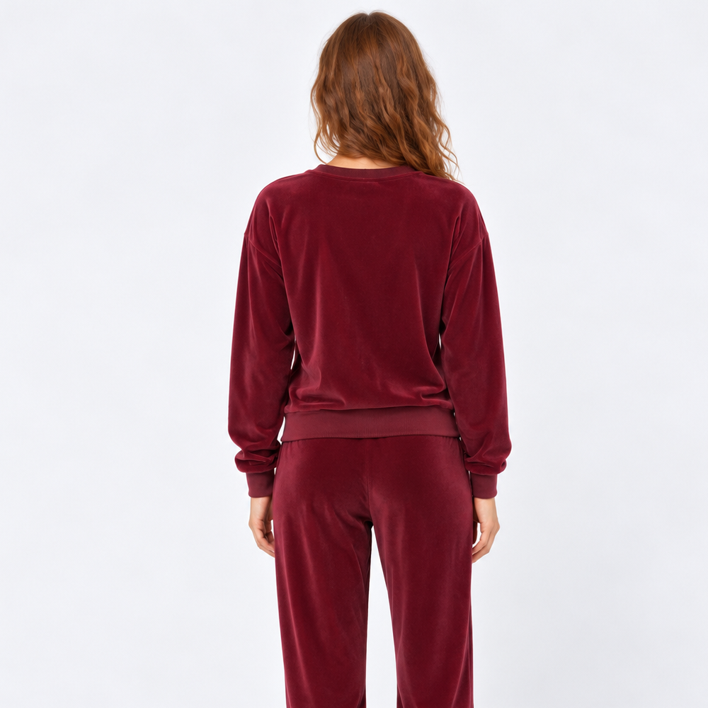 Burgundy Velvet Pajama Top