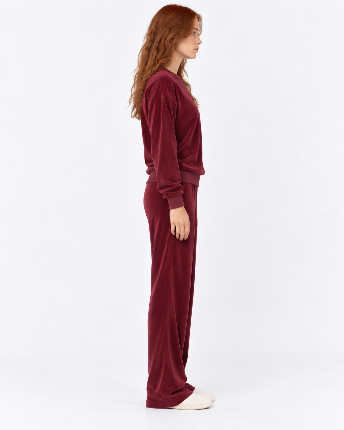 Burgundy Velvet Pajama Set