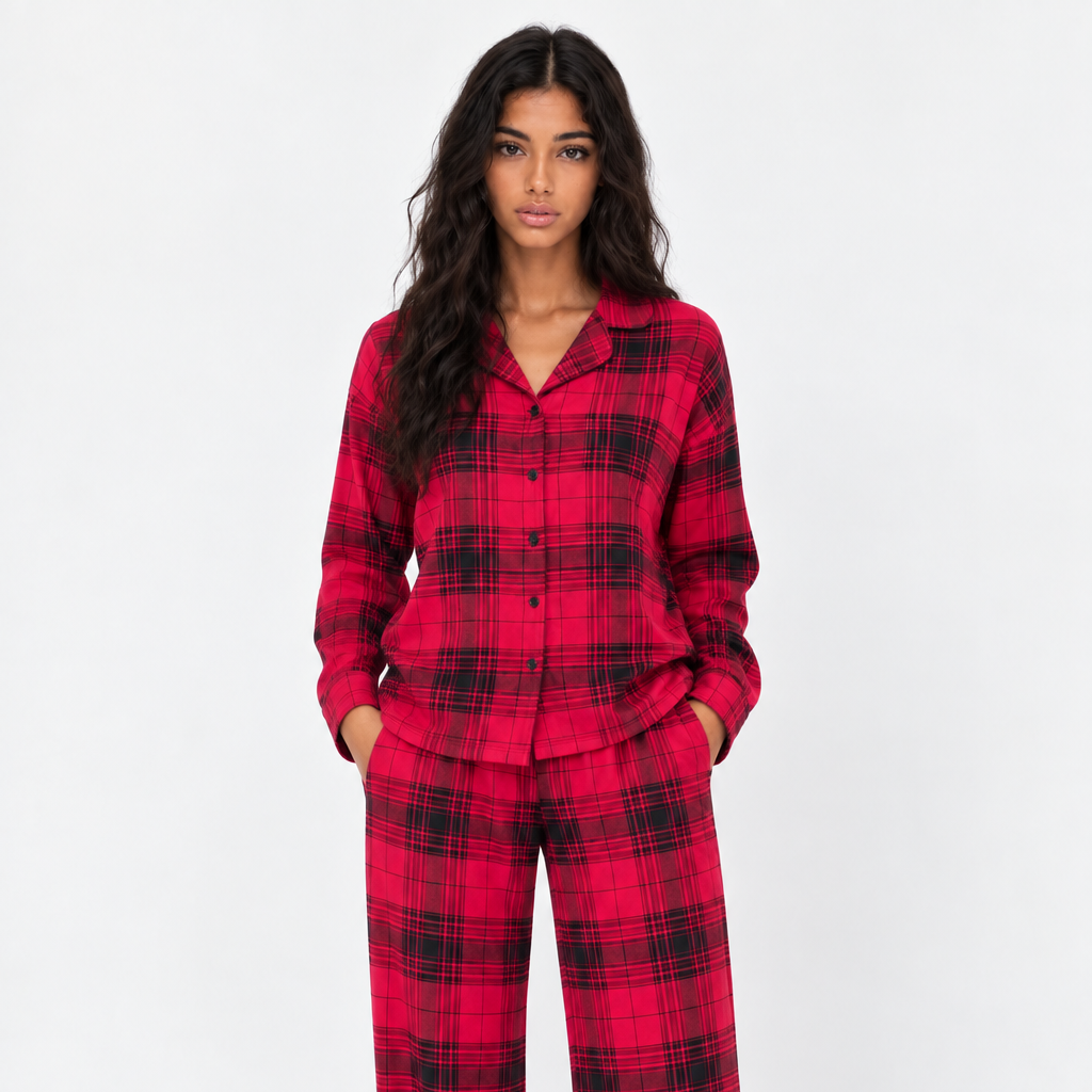 Ruby Tartan Pajama Top