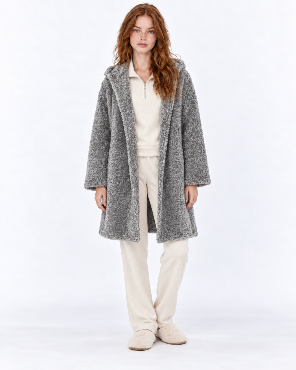 Cloud Grey Plush Robe