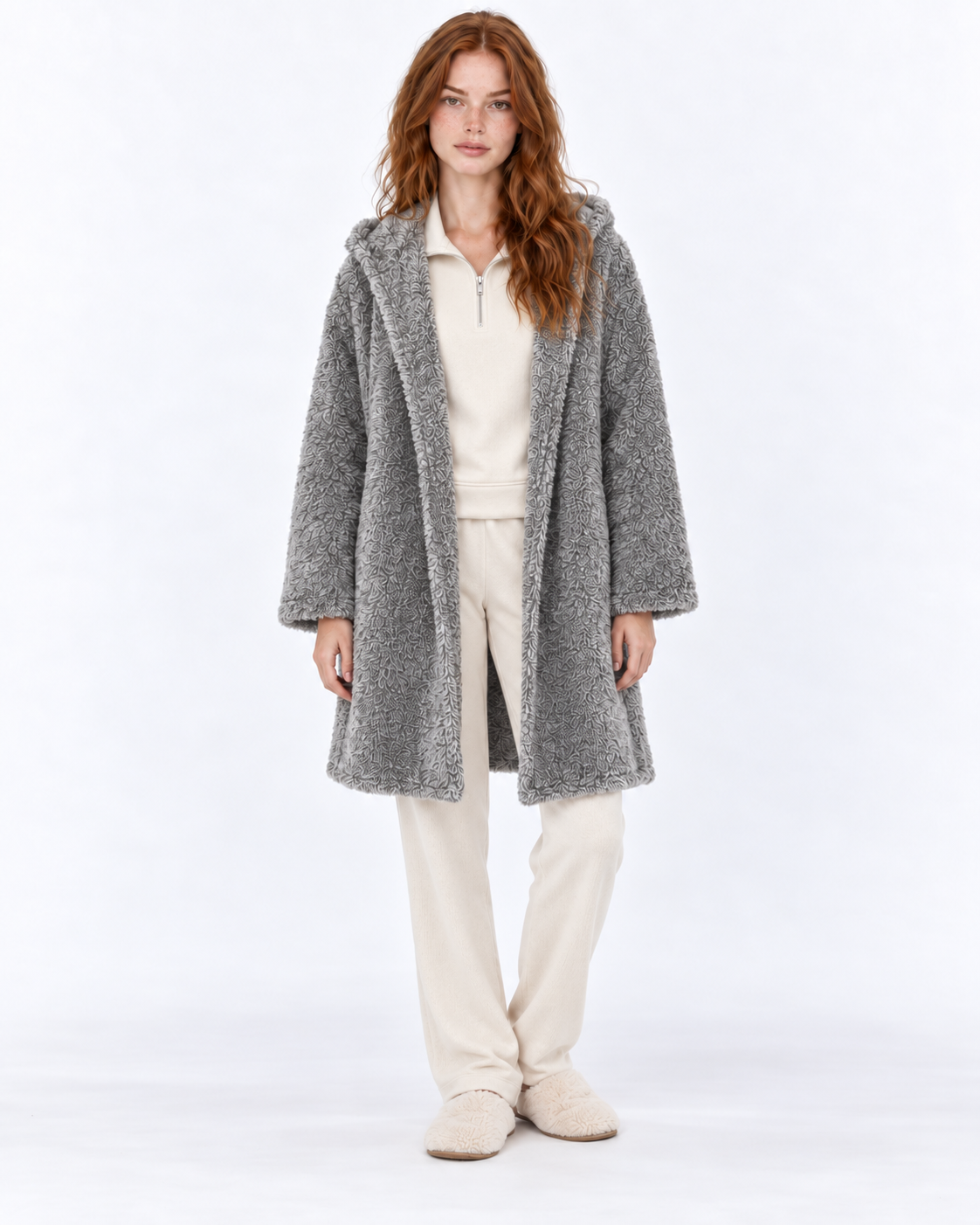 Cloud Grey Plush Robe